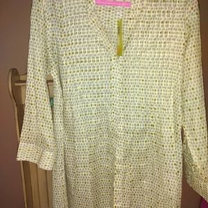 RockFlowerPaper Buttons Grey pintuck tunic